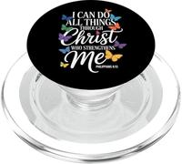 Posso fare tutte le cose attraverso Cristo Farfalla Fede PopSockets PopGrip per MagSafe