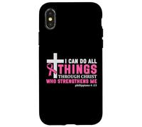Posso fare tutte le cose attraverso la consapevolezza del cancro al seno di Cristo Custodia per iPhone X/XS