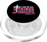 Posso fare tutte le cose attraverso la consapevolezza del cancro al seno di Cristo PopSockets PopGrip per MagSafe