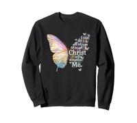 Posso Fare Tutto Attraverso Christ Butterfly Art Christian Felpa