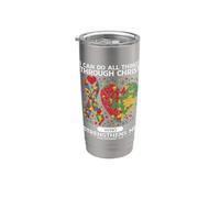 Posso fare tutto attraverso Christ Christian Autism Puzzle Bicchiere termico in acciaio inox doppia parete