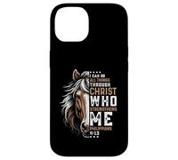 Posso fare tutto attraverso Christ Horse Inspirational Custodia per iPhone 14