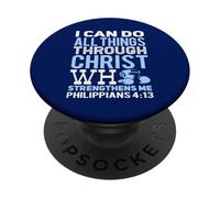 Posso fare tutto attraverso Cristo Funny Kickboxing PopSockets PopGrip Adesivo