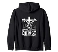 Posso Tutto In Cristo Forza Fitness Felpa con Cappuccio