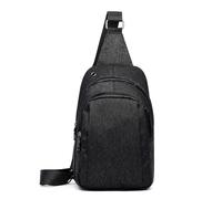POSSOBAG Moda Zaino Monospalla Uomo Impermeabile Leggero Borsa sul Petto per 7.9 Pollici iPad con Foro Auricolari Borsa a Tracolla per Viaggio Quotidiano Shopping Casuale Uomo Sling Bag Nero