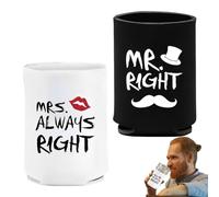 Possono avere maniche più fredde - Maniche in neoprene termiche e fredde | 1 paio di contenitori per birra Mr & Mrs Beer cooler, porta bevande antiscivolo, picnic, campeggio, bottiglie esterne e tappo