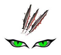 Possono Essere Utilizzati 1 Paio Di Adesivi Per Auto Con Occhio Verde E 1 Pezzo Di Adesivi Per Auto A Graffio, Terribili Adesivi Di Auto Mostri, Caschi E Auto.