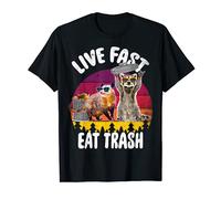 Possum and Raccoon Live Fast Eat Trash - Regalo di equipaggio coordinato Maglietta