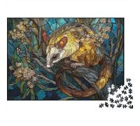 Possum in Gum Tree Puzzle 1000 Pezzi Per Adulti Stained Glass Puzzle Rilassamento Per Lei O Lui Idea Regalo Qualità Premium Multicolore Collezione Challenge Art Collection 1000pcs (75x50cm)