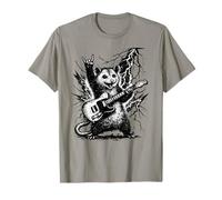 Possum Playing Electric Guitar Rock Animal Art Maglietta
