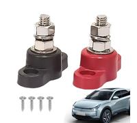 Post Battery Junction - 1 Pair Terminal Block Single Stud Posts | Terminal Power Distribution Block, Insulated Studs Battery Junction Blocks, Positive & Negative Battery Junction Post, For Vehicles
