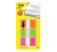 Post-it 11755 Miniset 60 Segnapagina, Medium, 60 Pezzi, Rosa/Verde/Arancione Med