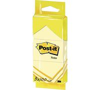 Post-it 27076 3 Blocco di Foglietti, 100 Foglietti, Giallo