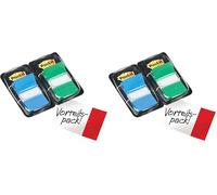 Post-it 3M Post-it Index Segnapagina, 25.4 x 43.2 mm, Verde/Azzurro (Confezione da 2)