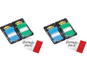 Post-it 3M Post-it Index Segnapagina, 25.4 x 43.2 mm, Verde/Azzurro (Confezione da 2)