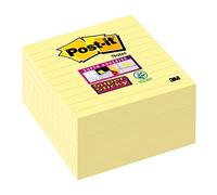 Post-it 5098 Super Sticky Notes Foglietti a Righe, 6 Blocchetti di 90 Foglietti, 101 X 101 mm, Giallo Canary