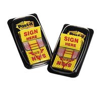 Post-It 680Sh2 Sign Here Message Flags, 1-Inch X1-3/4-Inch, 100/Pk, Yellow