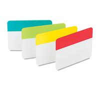 Post-it 686ALYR File Tabs 2 x 1 1/2 Aqua/Lime/Rosso/Giallo 24/Confezione