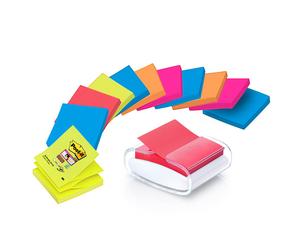 POST-IT - 7100039361 - Dispenser Pro Post-it Super Sticky Z Notes - PRO-W-12SSCOL-R330 - 76 x 76 mm - colori assortiti - Post-it - 12 ricariche di foglietti incluse - 95335 - Conf. da 1 Pz. - 71000393