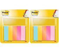 Post-It 7100259442 Segnapagina in carta, Collezione Beachside, 15 mm x 50 mm, 50 foglietti/blocchetto, 5 blocchetti/confezione (Confezione da 2)