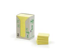 Post-It 90257 Foglietti Adesivi, Torre da 24 Blocchetti, Carta Riciclata al 100%, 51 mm x 38 mm, Giallo