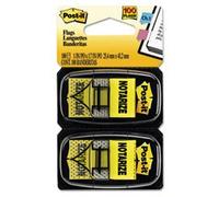 Post-it Arrow Messaggio 1 Bandiere, Notarize, Giallo, 2 50-Flag Dispenser/Pack