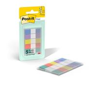 Post-it Bandiere, 1,2 cm x 4,3 cm, un dispenser con cinque linguette adesive da 20 pezzi in colori pastello assortiti (100 bandiere in totale)