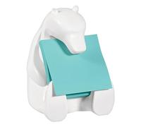 Dispenser orso bianco + ricarica Post it Super Sticky Z Notes azzurro - 76 x 76mm - 90 fogli - Post it