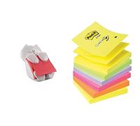 Post-It Brand Dispenser Ricaricabile E Una Ricarica Di Foglietti Z-Notes, 76 Mm