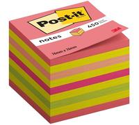 Blocco foglietti Cubo - 76 x 76mm - rosa neon, giallo neon, arancio neon, rosa ultra, verde neon - 450 fogli - Post it