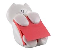 Post-it Dispenser a forma di gatto per Foglietti Super Sticky Z-Notes, Confezione da 1 blocchetto, 90 Fogli/blocco, 76mm x 76mm, Colore Rosa, per un comodo utilizzo sulla scrivania con una sola mano