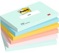 Post-it Foglietti, Collezione Beachside, Confezione da 6 blocchetti, 100 Fogli per blocco, 76 mm x 127 mm, Colori Verde, Giallo, Arancione, Azzurro, Rosa. Per Appunti, Elenchi & Promemoria