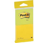 Post-it Foglietti, Collezione Energetic, Pacchetto Promozionale, Confezione da 2 blocchetti, 75 Fogli per blocco, 76 mm x 63.5 mm - Foglietti Adesivi per Appunti
