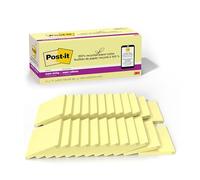 Post-it Foglietti super adesivi in carta riciclata al 100%, 2X The Sticking Power, 7,6 x 7,6 cm, 24 blocchetti/confezione, 70 fogli/blocco, giallo canarino (654R-24SSCY-CP)