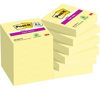 Post-it Foglietti Super Sticky Canary Yellow, Confezione da 8 blocchetti + 4 Gratis, 90 Fogli per blocco, 47,6 mm x 47,6 mm, Giallo Canary - Per Appunti, Elenchi & Promemoria