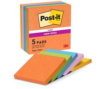 Blocco Post it® Super Sticky - 654-5SS-BOOS - 76 x 76 mm - colori Boost - 90 fog