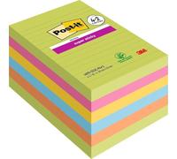 Post-it Foglietti Super Sticky – colori assortiti, a righe 101×152 mm, 90 f./blocchetto, 4+2 gratis