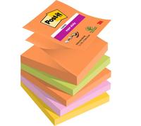 Post-it Super Sticky Z-Notes Boost Color Collection, Pack of 5 Pads, 90 Sheets p