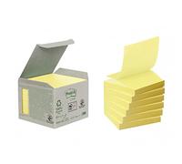 Post-It Foglietti Z-Notes In Carta Riciclata al 100%, Canary Yellow, 76 mm x 76 mm, 100 Fogli/Blocchetto, 6 Blocchetti, Colore Giallo, Per Appunti, Elenchi & Promemoria