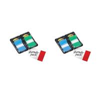 Post-it® Index Flags 25mm Blue & Green 2 x 50 Pk Blue & Green Standard