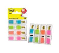 Post-It Index Segnapagina, Piccolo, Colori Traslucidi, 11.9 mm x 43.2 mm, Pacchetto Promozionale, 35 Segnapagina/Dispenser, 3 Dispenser + 1 Gratis/Confezione