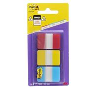 Post-it Index Strong Filing Tabs, Confezione da 1 Dispenser, di 66 Tabs, 25.4 mm x 38 mm, Colori Giallo, Rosso, Azzurro, Bandierine Adesive Strong per Documenti e Informazioni