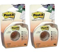 Post-It Nastro Adesivo Carta per Etichette e Correzione, Scrivibile Bianco e Rimovibile, Rotolo per Scuola, Quaderni e Archivio, Rotolo da 25 mm x 17,7 m (Confezione da 2)