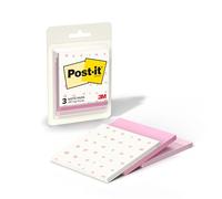 Post-it Note adesive lucide, design Bubble Blush con 1 motivo a pois, 1 rosa positivo, e 1 blocco note adesivo sale rosa, 7,6 x 7,4 cm, 45 fogli per blocco