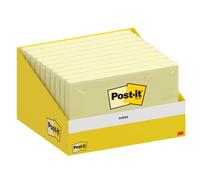 Post-It Foglietti Adesivi, Giallo Canary, 10 blocchetti, 100 Fogli per blocco, 76 mm x 127 mm, Confezione in Cartoncino, 100% PEFC - per Appunti, Elenchi & Promemoria