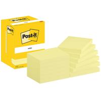 Post-it Notes Canary Yellow, Pack of 12 Pads, 100 Sheets per Pad, 76 mm x 102 mm
