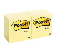 Post-it Notes Canary Yellow, Pack of 12 Pads, 100 Sheets per Pad, 76 mm x 76 mm,