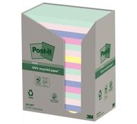Post-it Recycling Notes Assorted Colours, Pack of 16 Pads, 100 Sheets per Pad, 7
