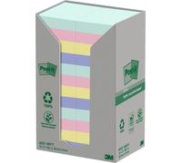 Post-it Recycling Notes Assorted Colours, Pack of 24 Pads, 100 Sheets per Pad, 3