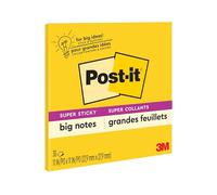 Post-it Super Sticky Big Notes, 27,9 x 27,9 cm, 1 blocco, 2 X The Sticking Power, giallo, riciclabile (BN11)